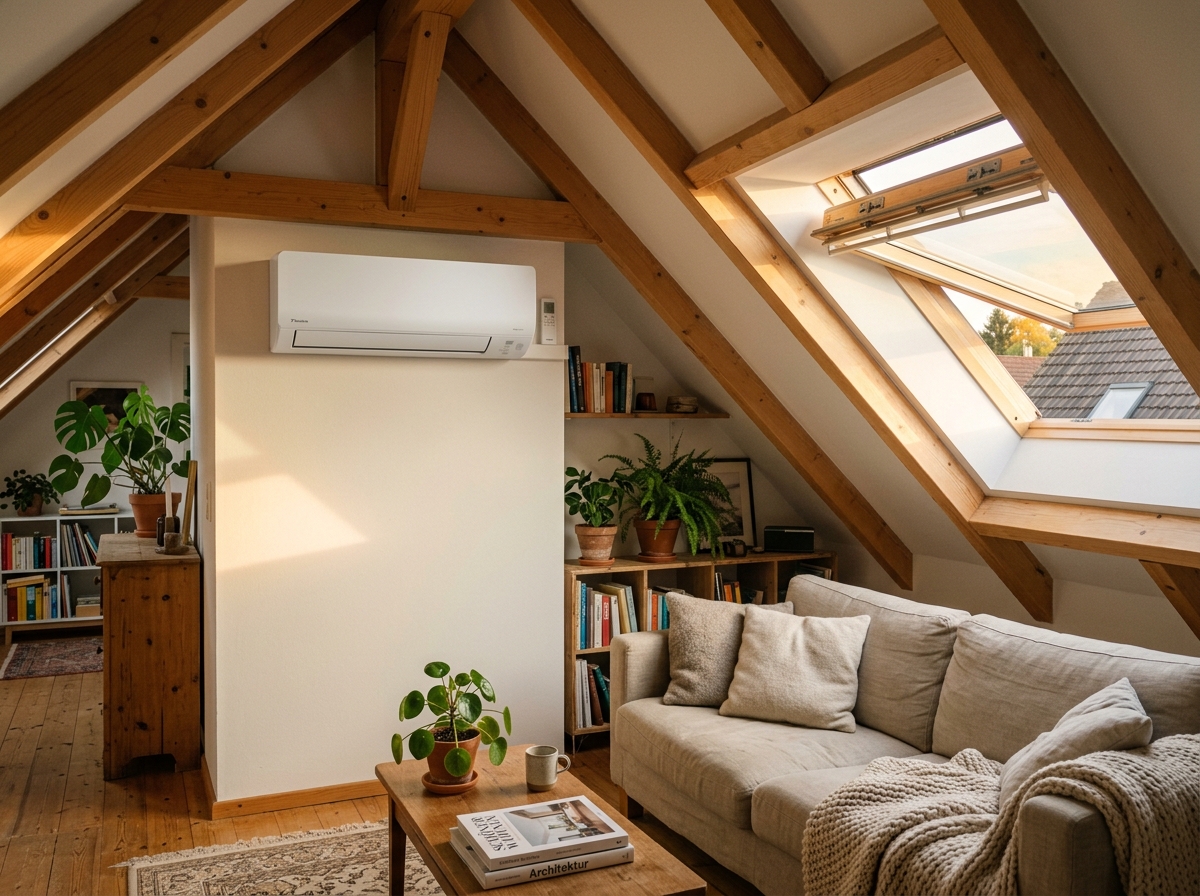 Klimaanlage in Dachgeschosswohnung